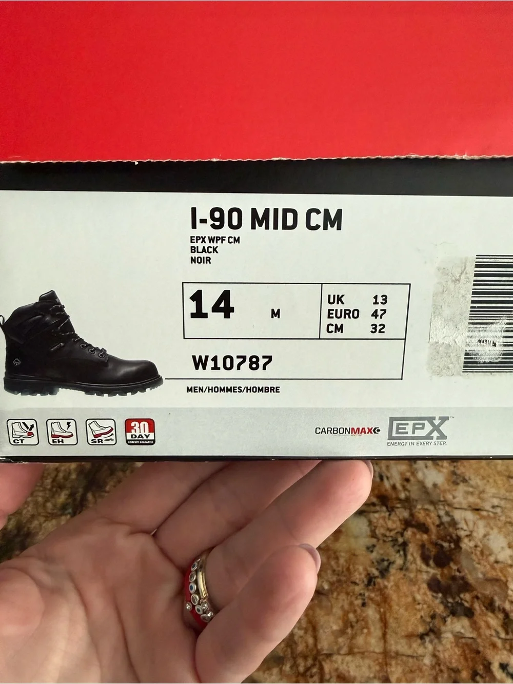 Wolverine Men's Black Lace-Up Work Boots
